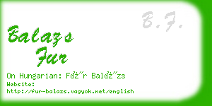 balazs fur business card